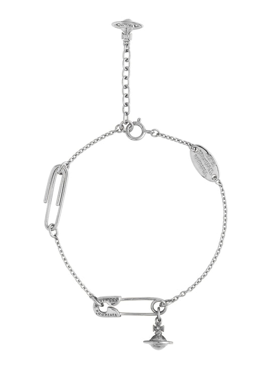 Vivienne Westwood Sterling Silver Safety Pin Bracelet 6102023T-01P019-001