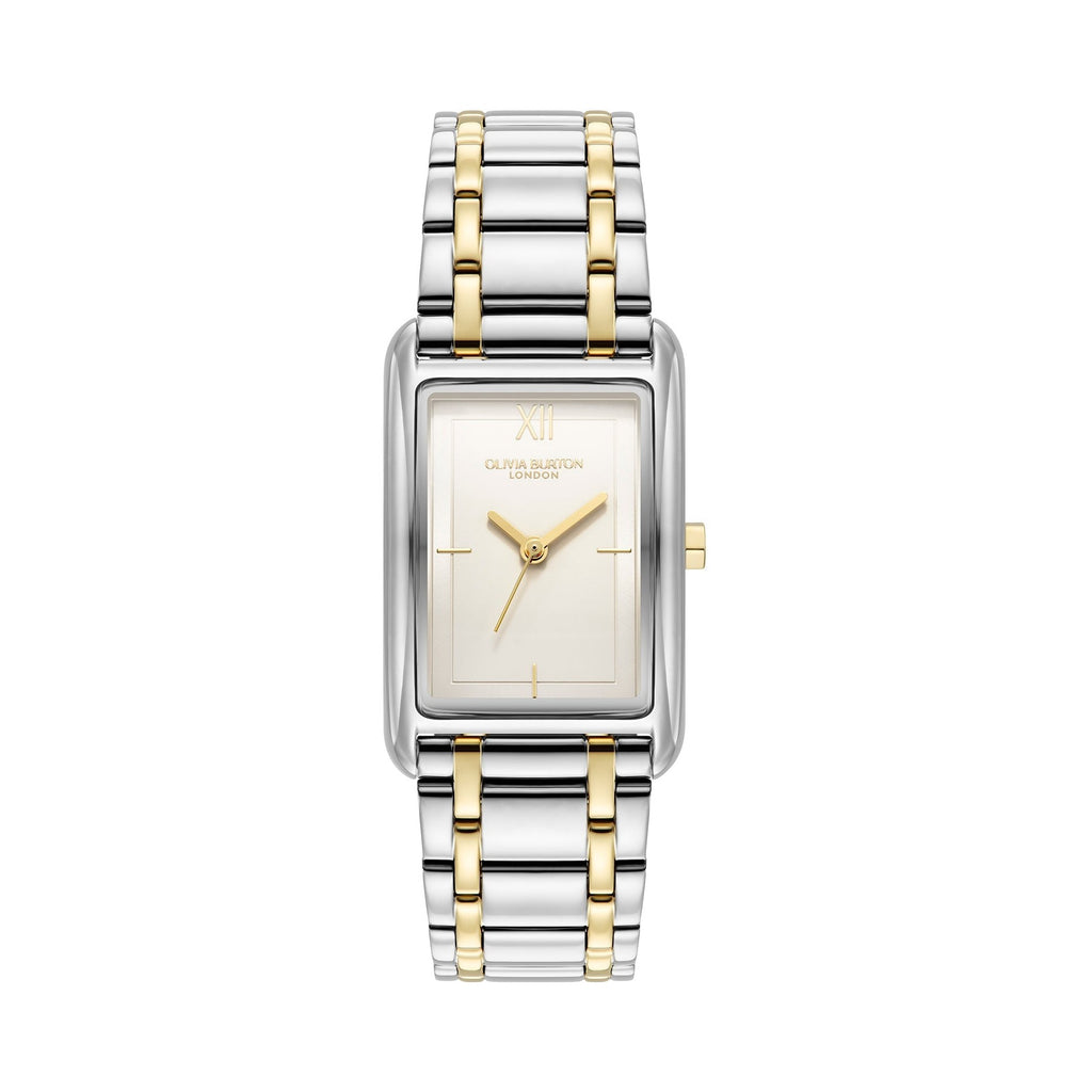 Olivia Burton Ladies Classics Grove White Tank Dial Bracelet Watch Stainless Steel & Gold Plated by Olivia Burton