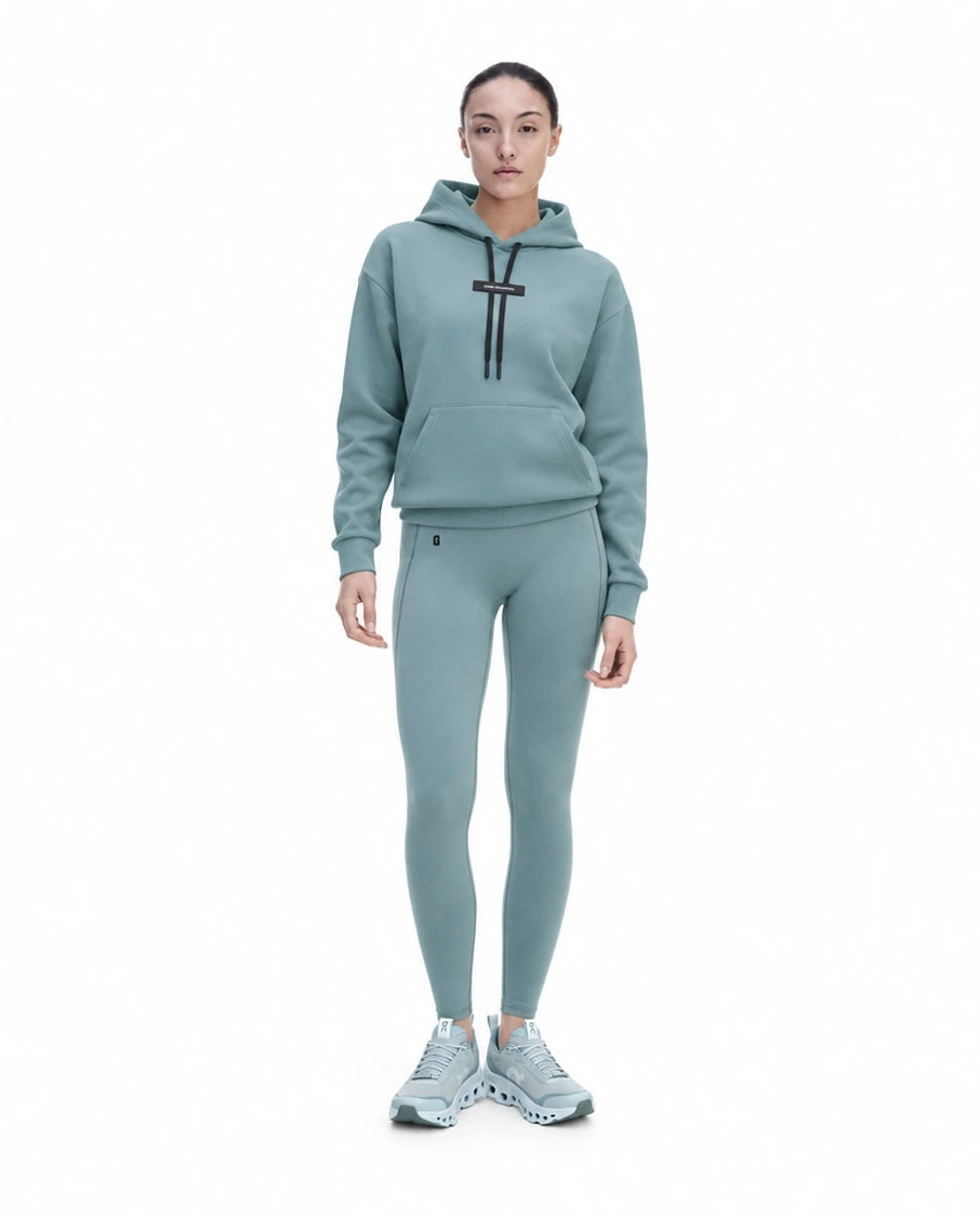Women's On Running Agave Focus Tech Hoodie & Performance Leggings Set