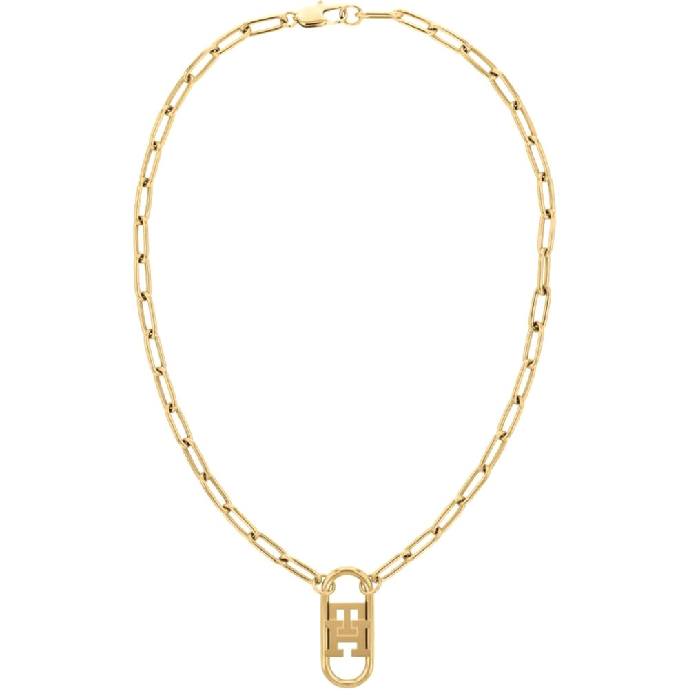 Tommy Hilfiger Monogram Necklace Stainless Steel Gold Plated by Tommy Hilfiger