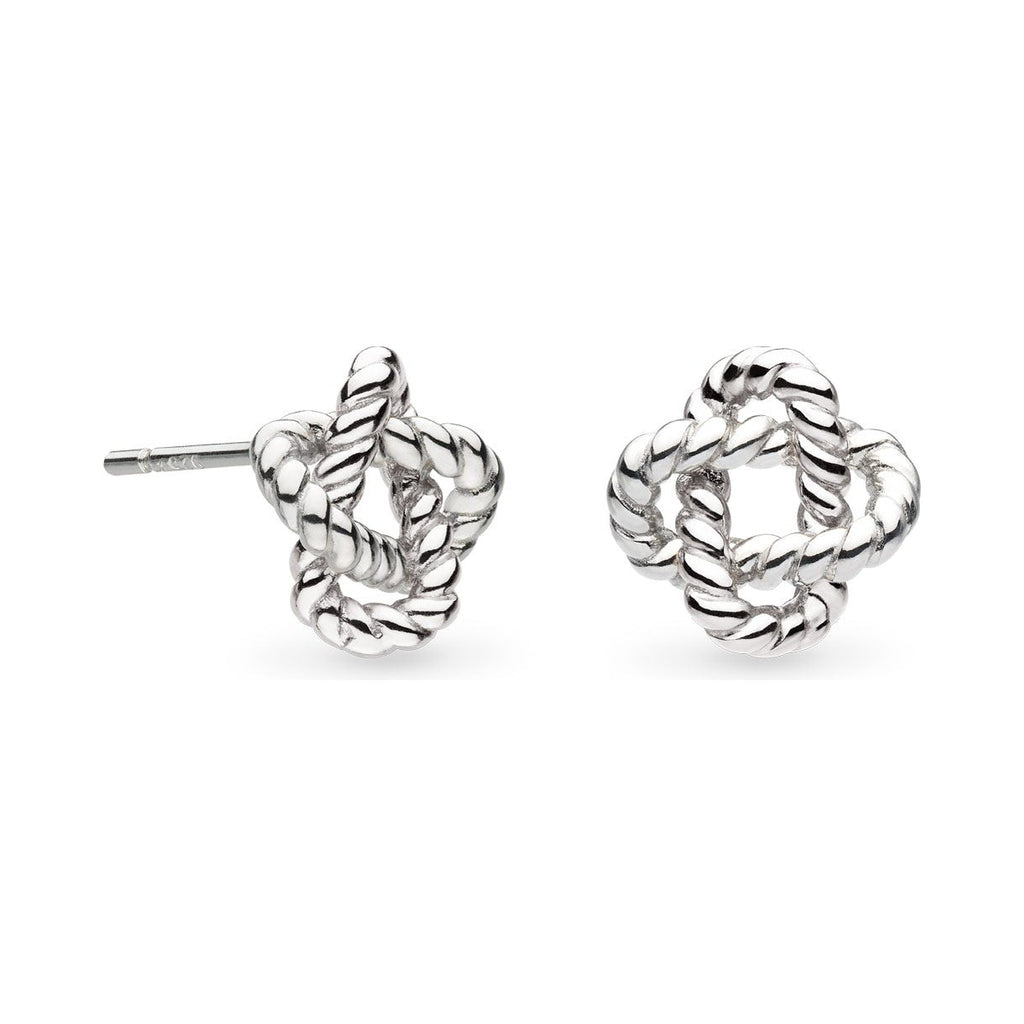 Kit Heath Marina Rope Knot Stud Earrings in Silver by Kit Heath