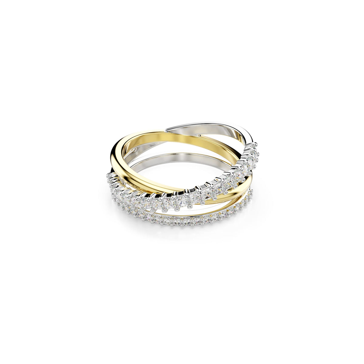 Swarovski Hyperbola 3 Band Mixed Cuts Ring