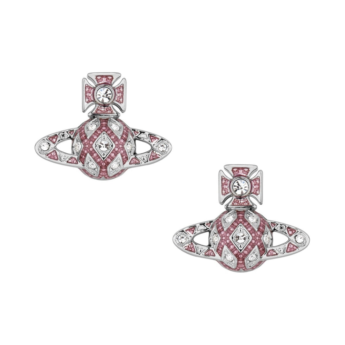 Vivienne Westwood Rachelle Dark Rose Bas Relief Earrings 6201038Q-02P788-