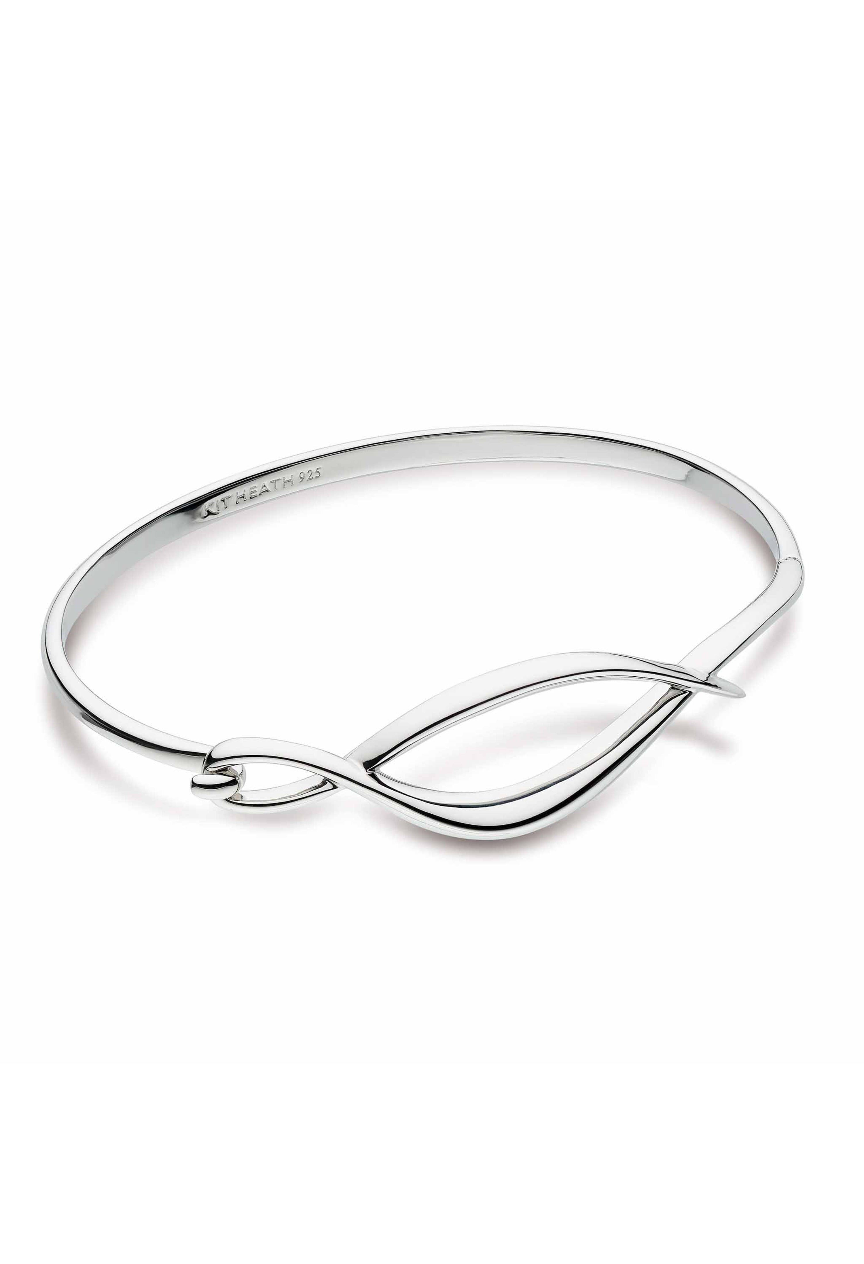 The Kit Heath Entwine Twine Twist Hinged Bangle, a silver bracelet from Kit Heath, available at OD’s Jewellers in St Helens.