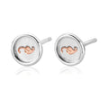 Elegant Clogau earrings in sterling silver, showcasing the Welsh dragon insignia design. Perfect jewelry gift idea.
