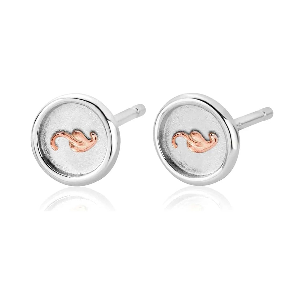 Elegant Clogau earrings in sterling silver, showcasing the Welsh dragon insignia design. Perfect jewelry gift idea.