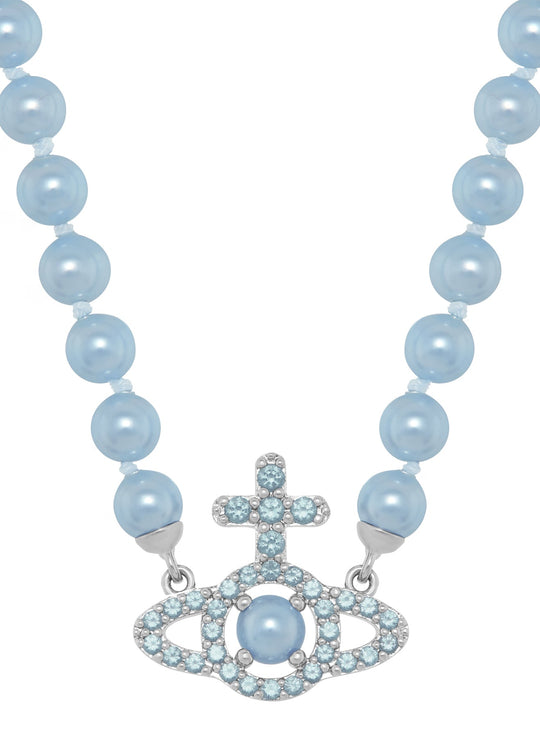 Vivienne Westwood Olympia Light Blue Pearl Necklace