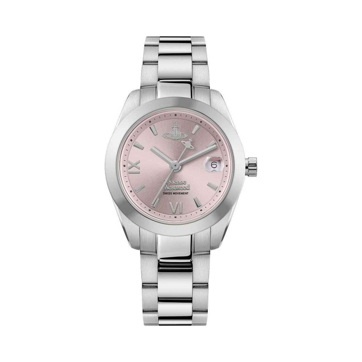 The Vivienne Westwood Ladies Fenchurch Pink Dial Bracelet Watch Stainless Steel, a pink dial stainless steel bracelet watch from Vivienne Westwood, available at OD’s Jewellers in St Helens.