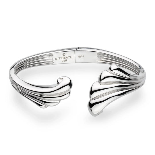 Kit Heath Silver Oceane Shell Echo Grande Hinged Bangle (M/L) 71215RPML