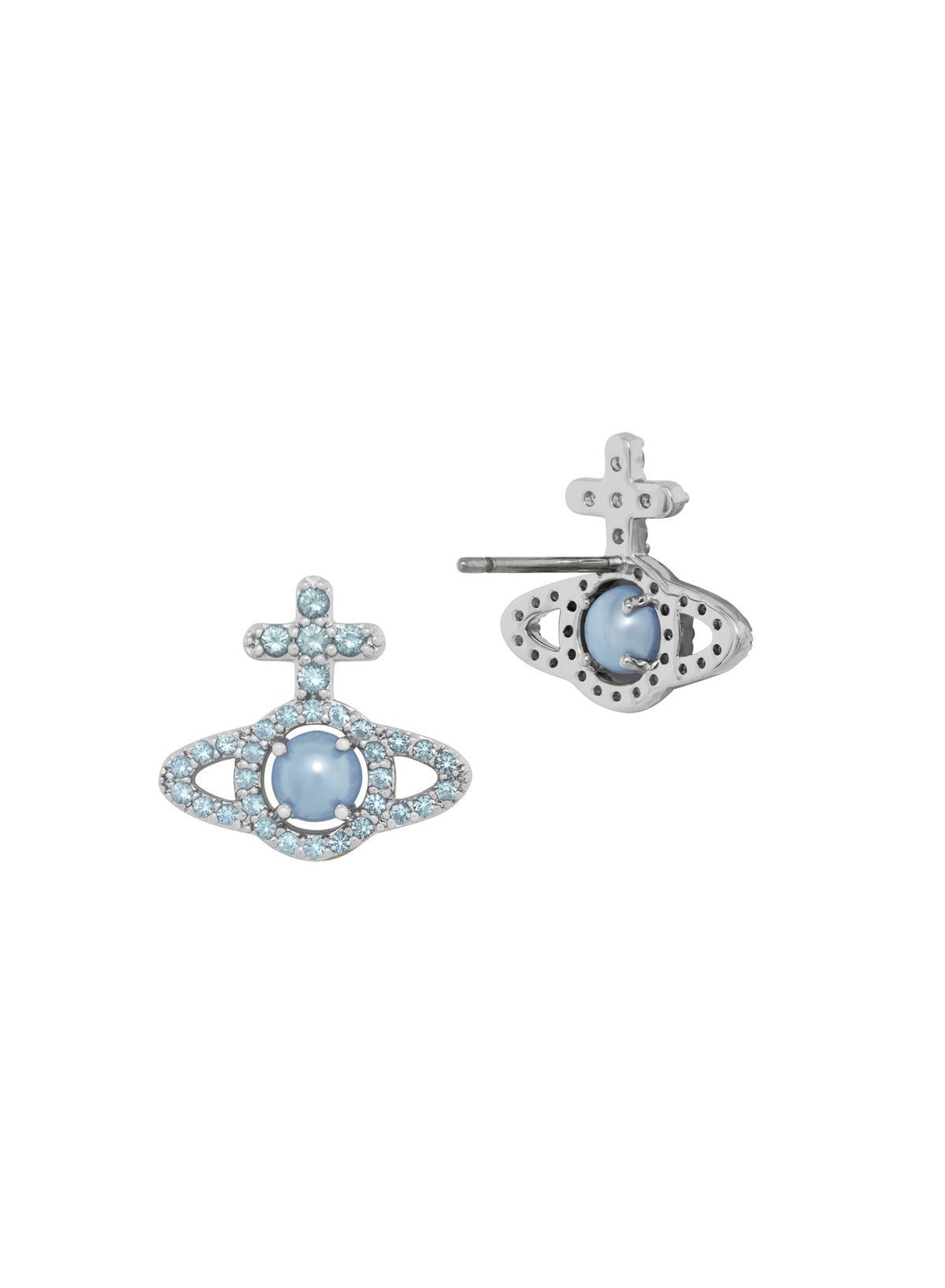 Vivienne Westwood Olympia-Light Blue Pearl Earrings — view 2