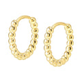 Gold plated Nomination mini hoop earrings, detailed with beads, showcasing Lovecloud design. Trendy jewelry.