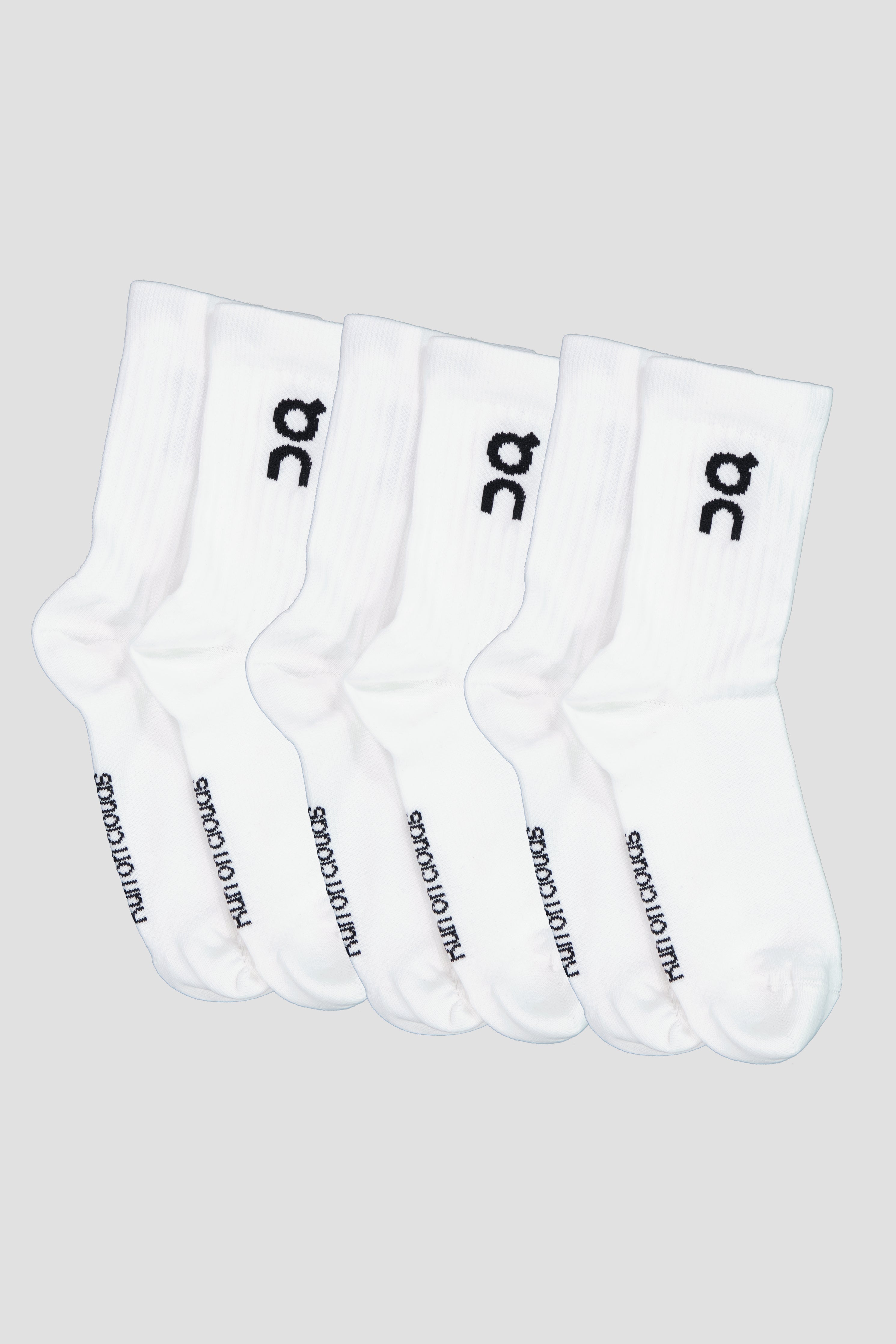 Unisex On Running White Logo 3-Pack Socks