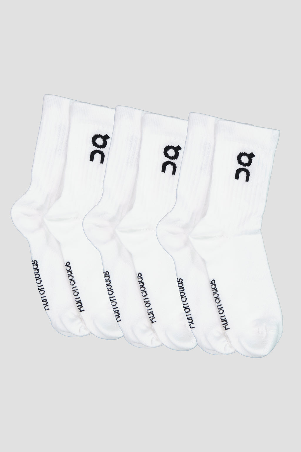 Unisex On Running White Logo 3-Pack Socks