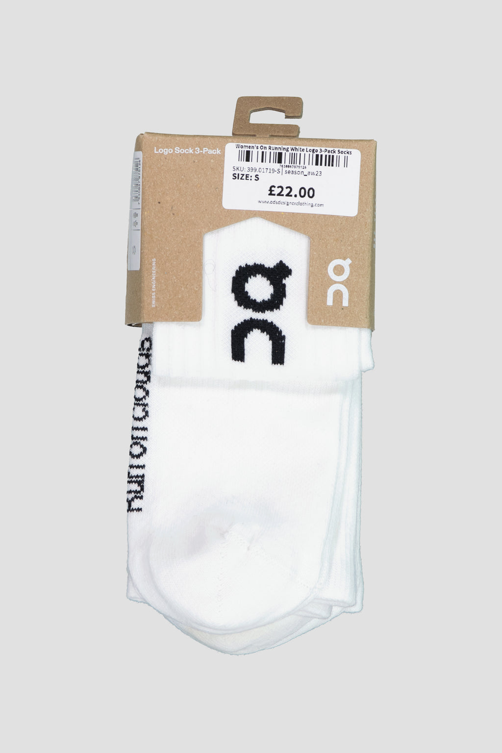 Unisex On Running White Logo 3-Pack Socks — view 2