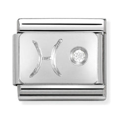 Nomination Composable Classic Link Zodiac Pisces in Cubic Zirconia and 925 Silver