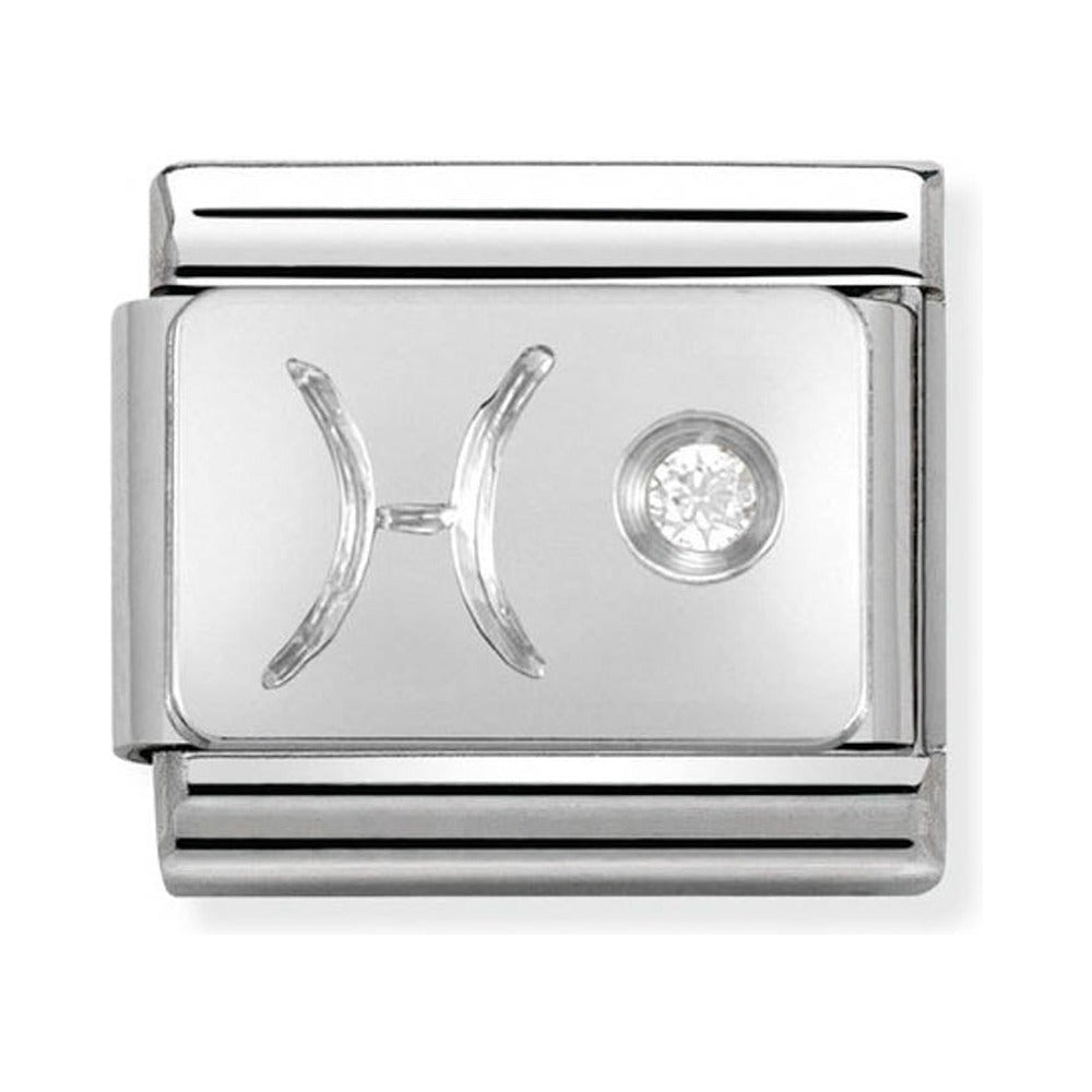 Nomination Composable Classic Link Zodiac Pisces in Cubic Zirconia and 925 Silver