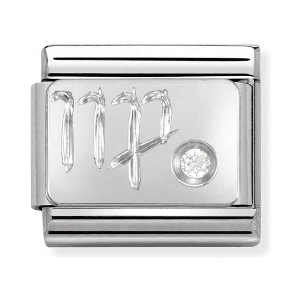 Nomination Composable Classic Link Zodiac Virgo in Cubic Zirconia and 925 Silver