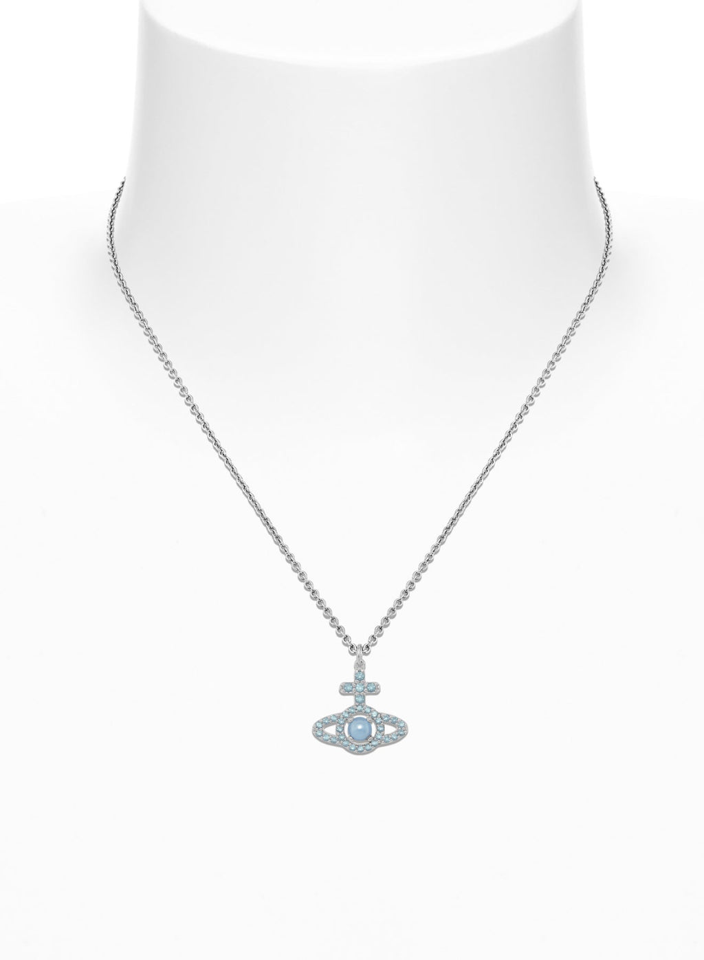 Vivienne Westwood Olympia Light Blue Pearl Pendant Necklace — view 2
