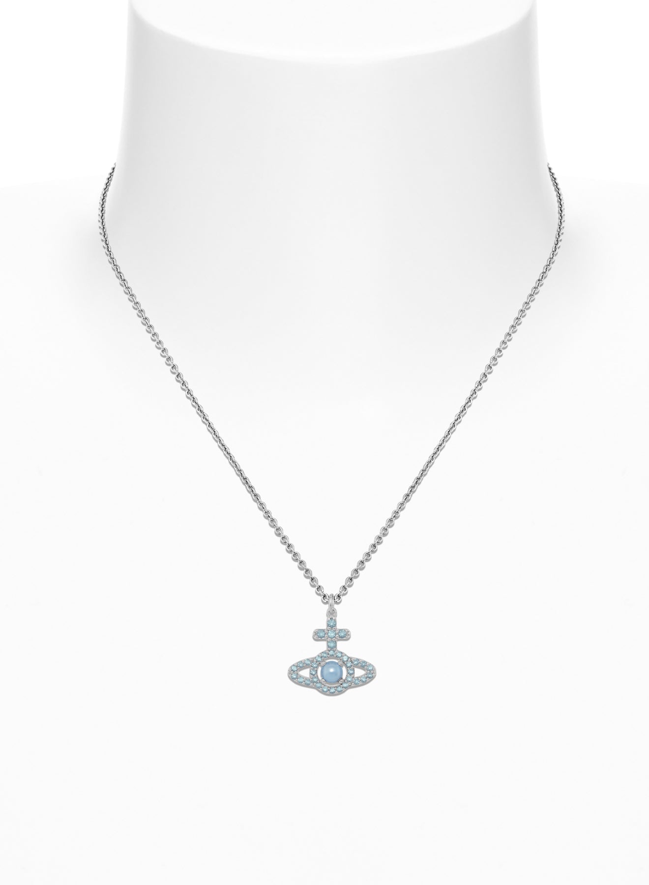 Vivienne Westwood Olympia Light Blue Pearl Pendant Necklace — view 2