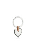 Clogau Cariad Heart Key Ring, a delicate design featuring a heart symbol crafted from silver and rose gold.