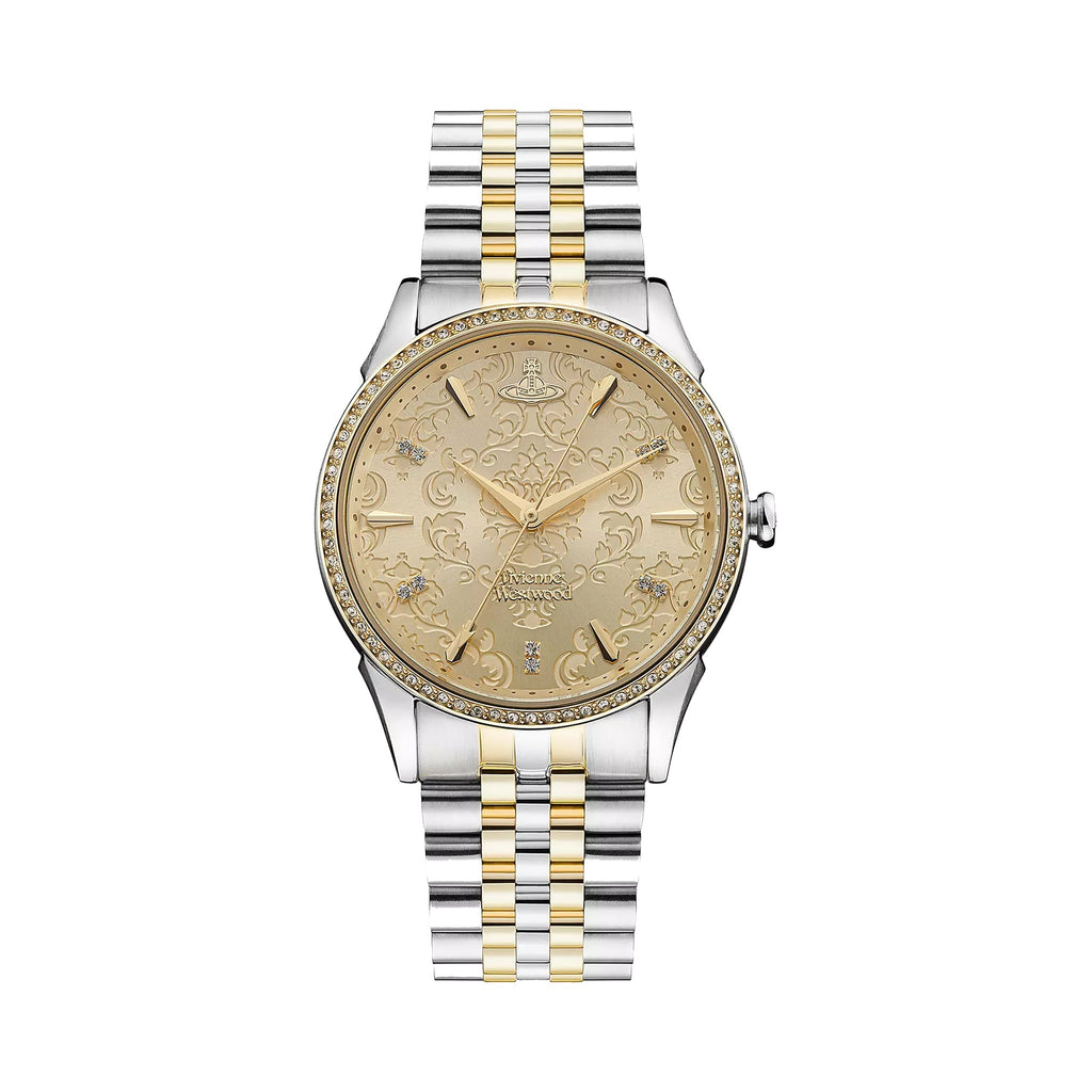 The Vivienne Westwood Wallace gold dial bracelet watch, gold-plated stainless steel bracelet by Vivienne Westwood, by OD’s Jewellers St Helens