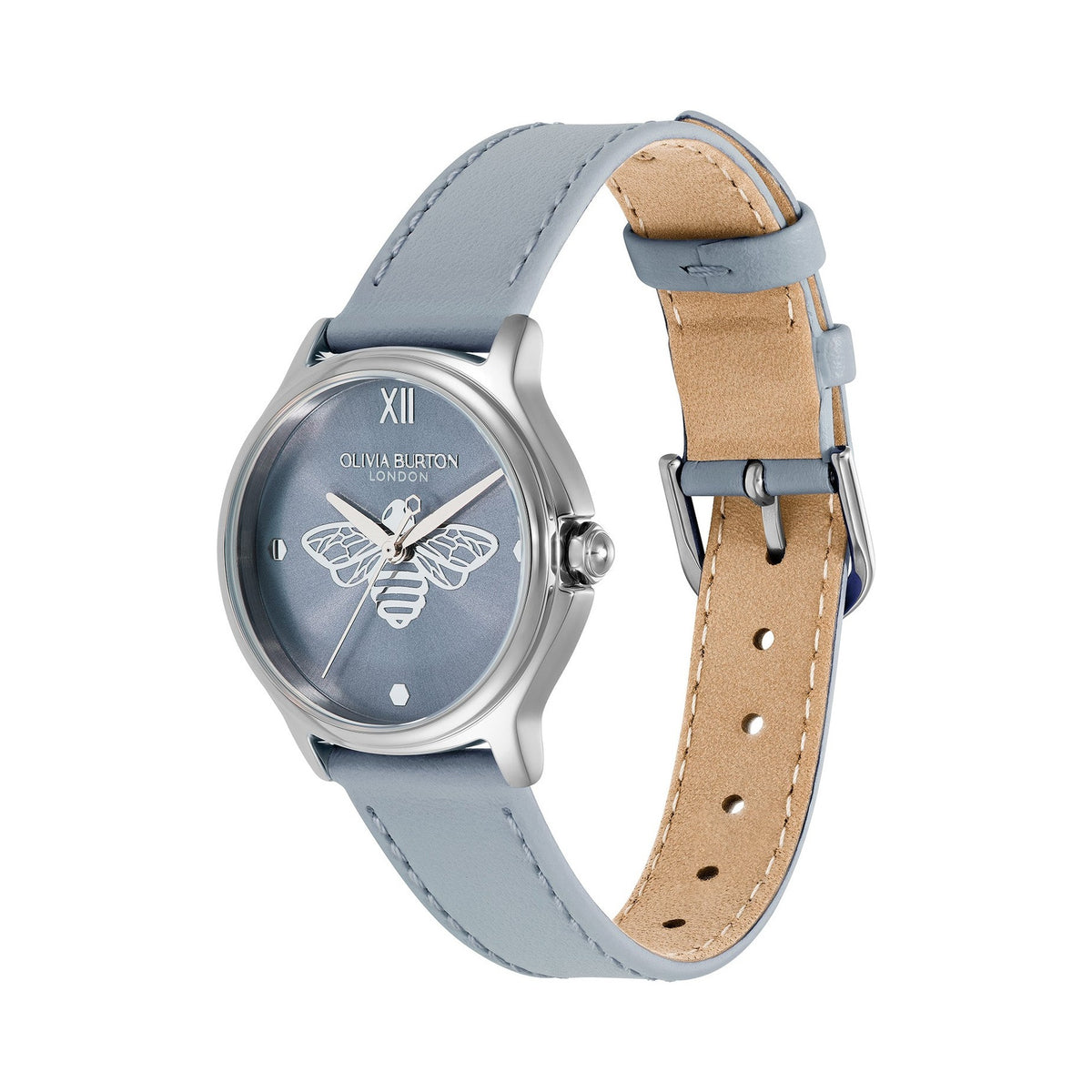 Olivia Burton Classic Bee Chalk Blue Strap Watch — view 2