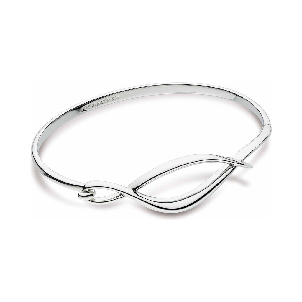 The Kit Heath Entwine Twine Twist Hinged Bangle, a silver bracelet from Kit Heath, available at OD’s Jewellers in St Helens.