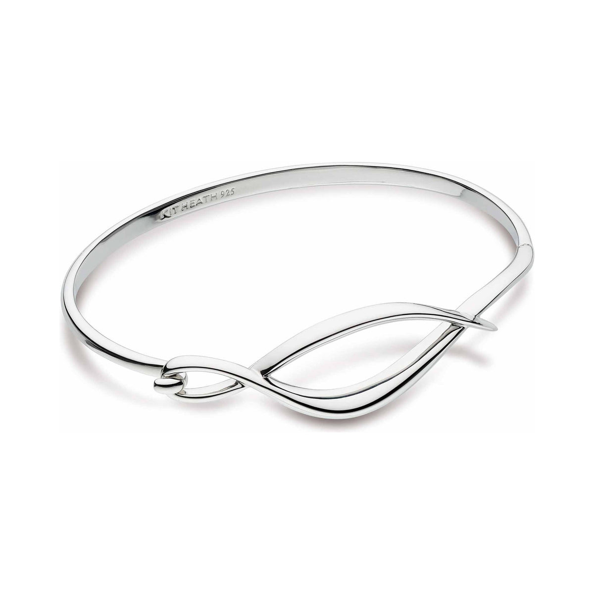 The Kit Heath Entwine Twine Twist Hinged Bangle, a silver bracelet from Kit Heath, available at OD’s Jewellers in St Helens.