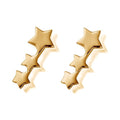 ChloBo star earrings in silver & gold plating. Three stars ascend, showcasing a stylish celestial jewelry design.