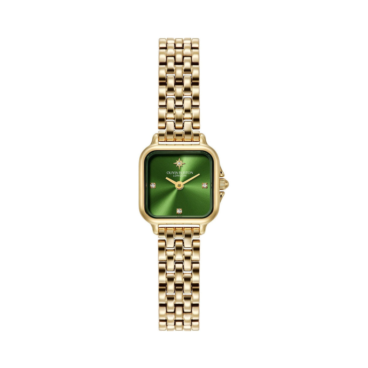 Olivia Burton Mini Grosvenor Square Green Dial Bracelet Watch 24000364