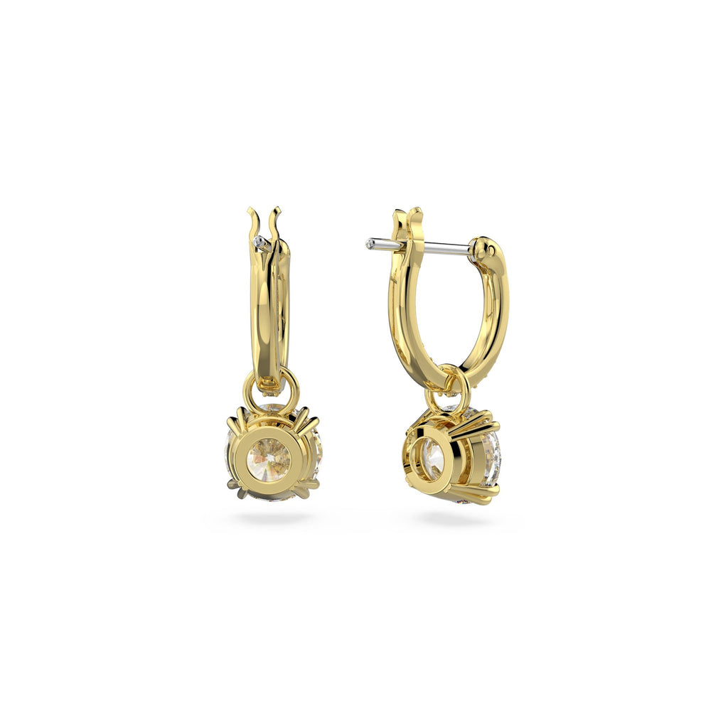 The Swarovski Constella Round Cut Pave Drop Earrings Gold Plated, a gold plated earrings from Swarovski, available at OD’s Jewellers in St Helens.
