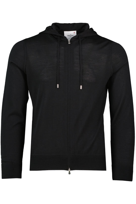 Men's Gran Sasso Black Zip Up Knitted Hoody