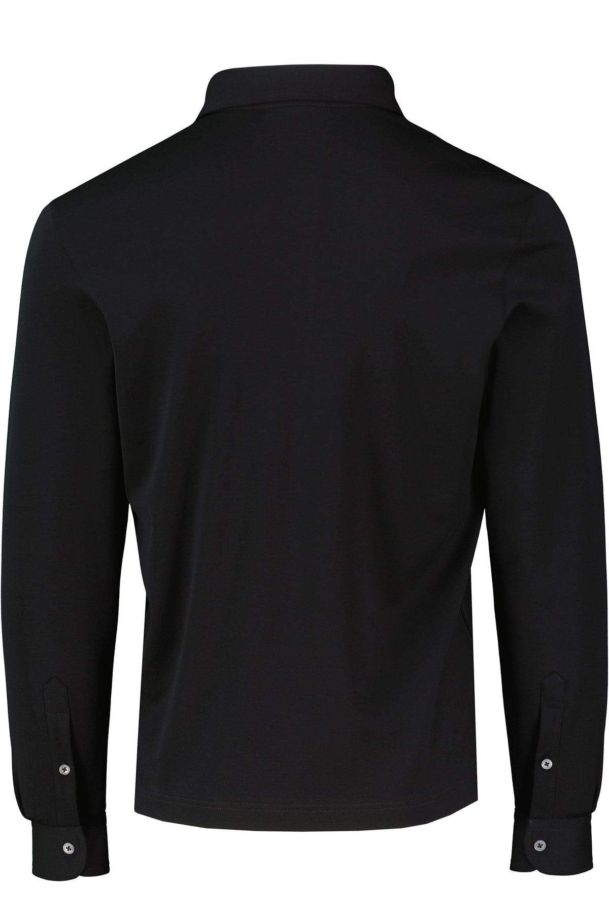 Men's Gran Sasso Black Long Sleeve 3 Button Mercerised Polo Shirt - image 3