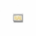 Composable Nomination bracelet link featuring "NANA" in 18k gold letters. A sentimental family gift.
