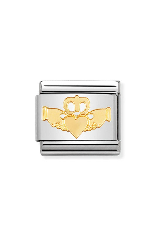 Nomination Composable Classic Link Celtic Claddagh in 18k gold