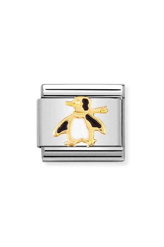 Nomination Composable Classic Link Water Animals Penguin in 18k gold