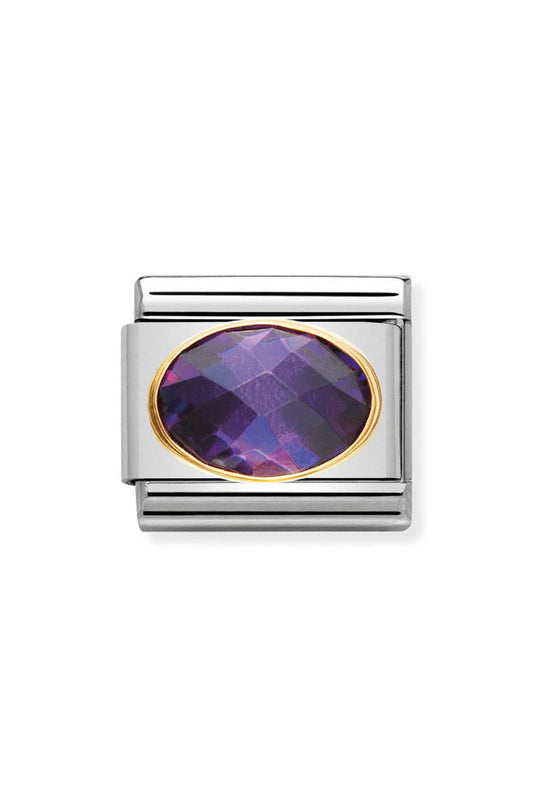 Nomination Composable Purple CZ Charm-18K Gold