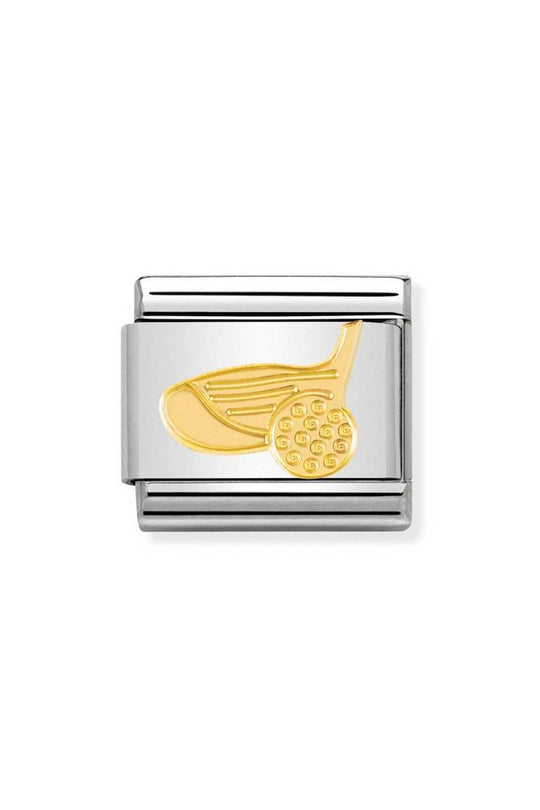 Nomination Composable Classic Link Sports Golf Ball & Club in 18k gold