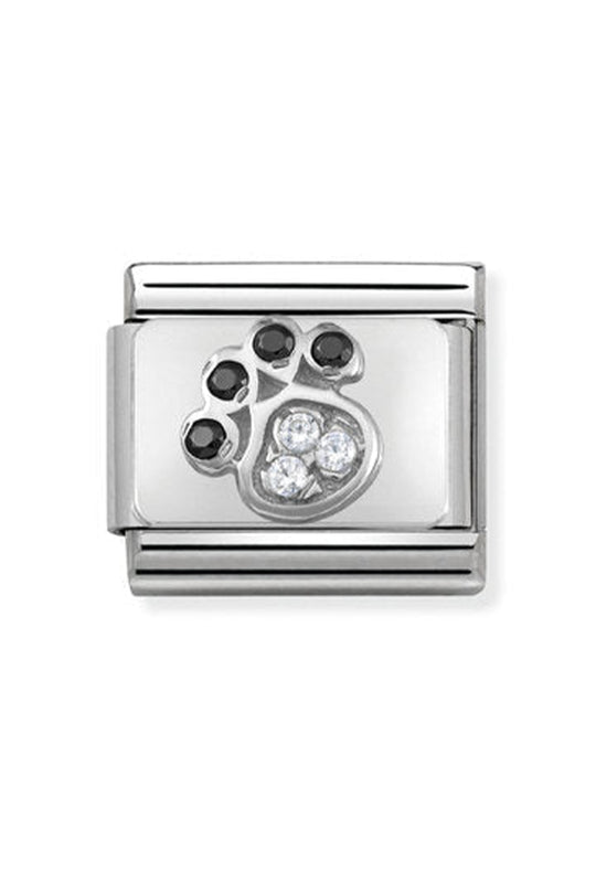 Nomination Composable Classic Link CL Symbols Paw Print in Cubic Zirconia and 925 Silver