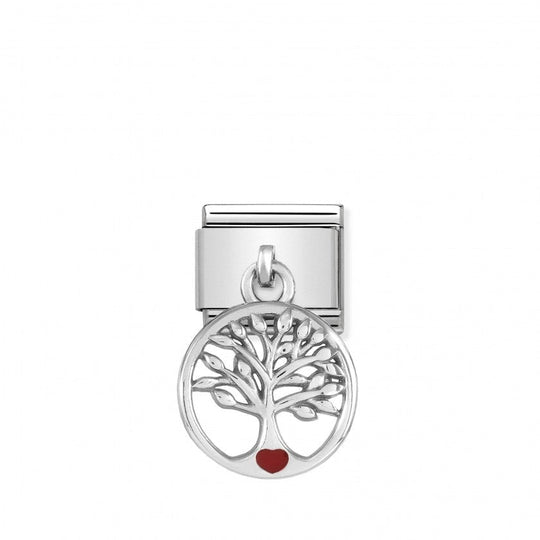 Nomination Composable Silver TREE OF LIFE WITH RED HEART Charm 331805/07