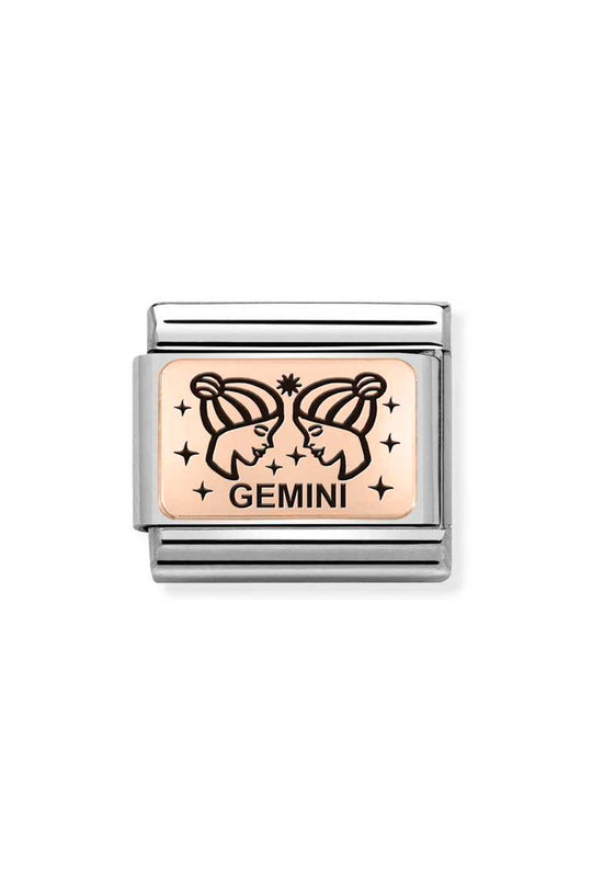 Nomination Composable Classic Link Zodiac Gemini in 9k Rose Gold