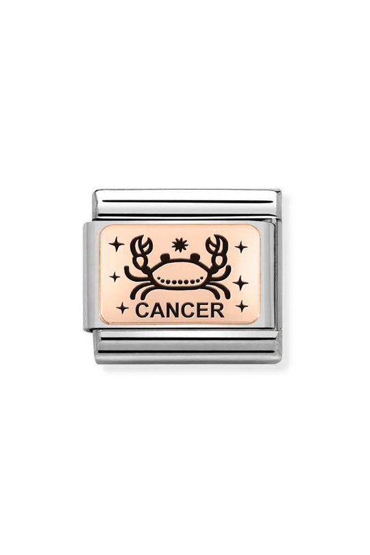 Nomination Composable Classic Link Zodiac Cancer in 9k Rose Gold
