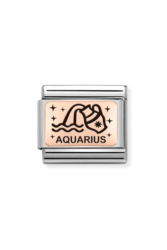 Nomination Composable Classic Link Zodiac Aquarius in 9k Rose Gold