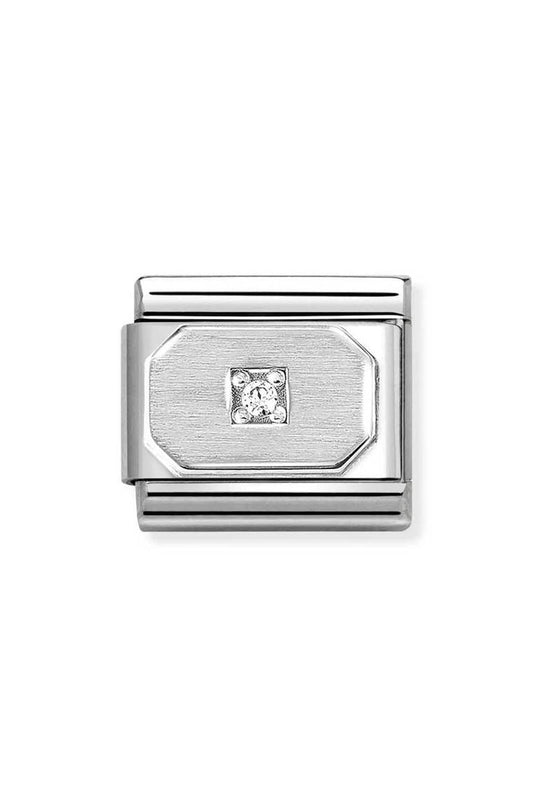 Nomination Composable Silver Blunted Rectangle Charm *