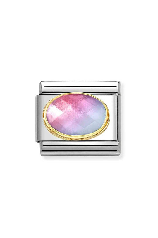 Nomination Composable Faceted Light Blue/ Rose Graduated Oval Charm 030612/035 *