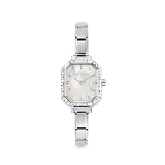 Nomination Ladies Paris Rectangular CZ Mother Of Pearl Dial Watch
