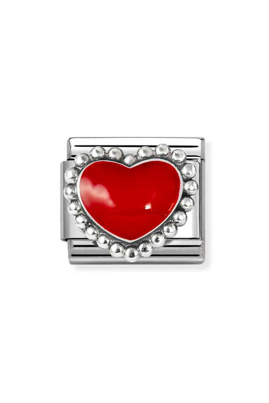 Nomination Composable Silver Red Enamel Raised Heart Charm 330204/39