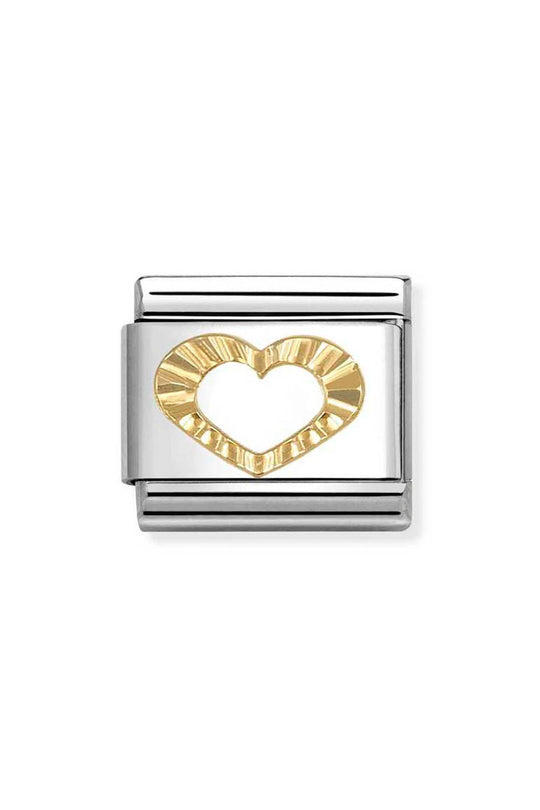Composable Gold Diamond Cut Heart Charm 030149/63