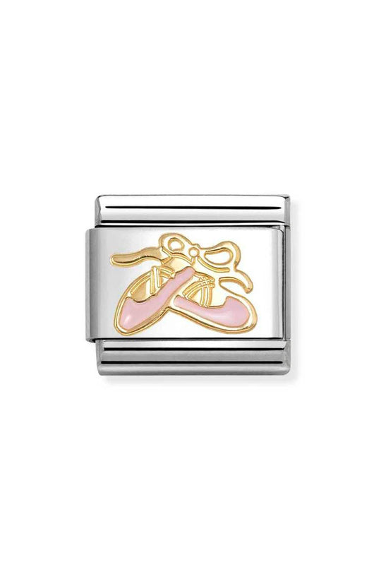 Composable Gold, Pink Ballet Shoes Charm 030285/76