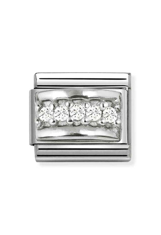 Composable Silver 5 CZ Domed Charm 330304/50